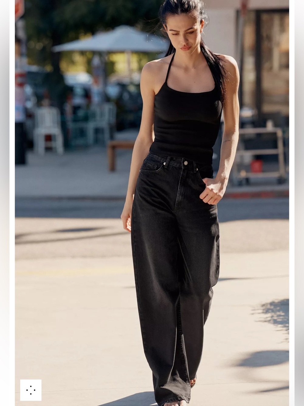 ZARA TRF Black High Rise Extra Wide Leg Jeans Size 0 NWT